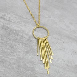 Brass Gold Plated Metal Pendant Necklaces- A1N-5220