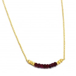 Brass Gold Plated Ruby Gemstone Pendant Necklaces- A1N-5300
