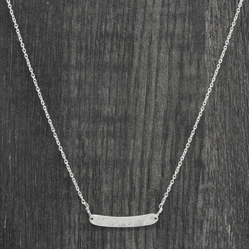 Brass Silver Plated Metal Bar Necklaces- A1N-534