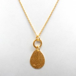 Brass Gold Plated Metal Leaf Pendant Necklaces- A1N-537