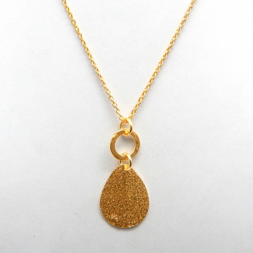 Brass Gold Plated Metal Leaf Pendant Necklaces- A1N-537