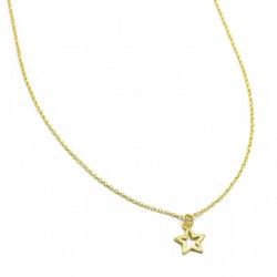 925 Sterling Silver Gold Plated Star Metal Pendant Necklaces- A1N-5551