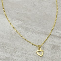 Brass Gold Plated Heart Pendant Necklaces- A1N-5553