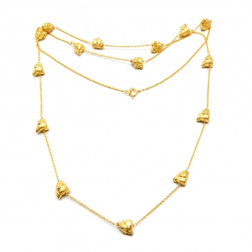 Brass Gold Plated Metal Necklaces- A1N-559
