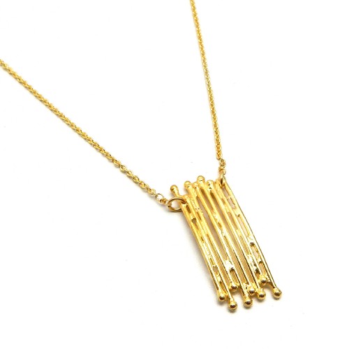 Brass Gold Plated Metal Pendant Necklaces- A1N-568