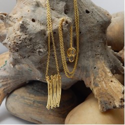 Brass Gold Plated Metal Pendant Necklaces- A1N-568