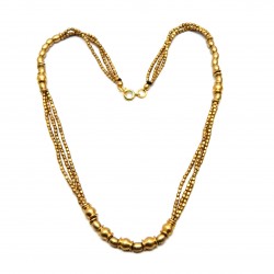 Brass Gold Plated Metal Beads Chain Necklaces- A1N-576