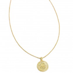 Brass Gold Plated Metal Charm Pendant Necklaces- A1N-5878