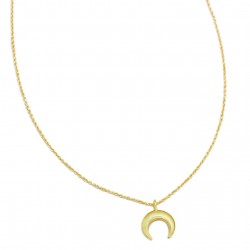 Brass Gold Plated Half Moon Metal Pendant Necklaces- A1N-5934