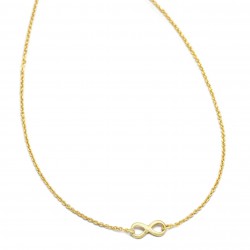 Brass Gold Plated Infinity Metal Pendant With Chain Necklaces- A1N-5938