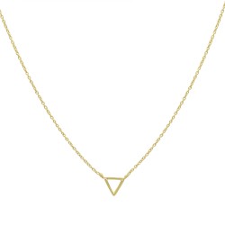 925 Sterling Silver Gold Plated Triangle Metal Pendant Necklaces- A1N-5947