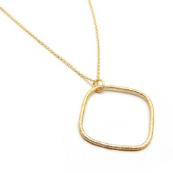 Brass Gold Plated Hammered Metal Pendant Necklaces- A1N-699