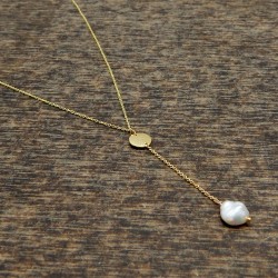 925 Sterling Silver Gold Plated Pearl Gemstone Pendant Necklaces- A1N-783