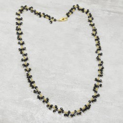Brass Gold Plated London Blue Topaz Gemstone Necklaces- A1N-808