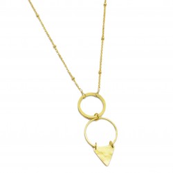 Brass Gold Plated Metal With Ball Chain Necklaces- A1N-8145