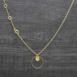 Brass Gold Plated Metal Pendant Necklaces- A1N-8498