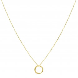 Brass Gold Plated Round Metal Circle Pendant Necklaces- A1N-8503