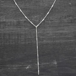 Brass Silver Plated Metal Chain Necklaces- A1N-8594