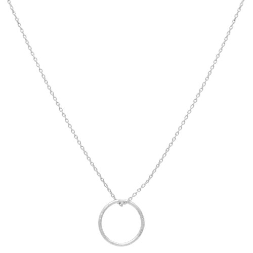 925 Sterling Silver Silver Plated Round Circle Pendant Necklaces- A1N-8719