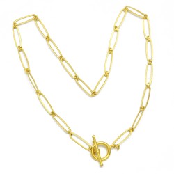 Brass Gold Plated Metal Pendant Necklaces- A1N-8786