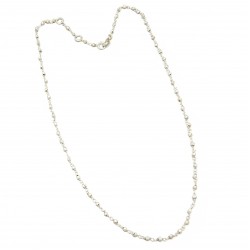 Brass Silver Plated Hand-Cut Metal Beads Chain Necklaces- A1N-9000