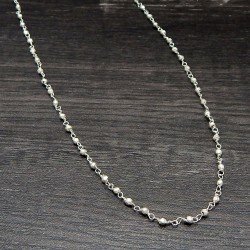 Brass Silver Plated Hand-Cut Metal Beads Chain Necklaces- A1N-9000