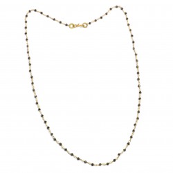 Brass Gold Plated Pyrite Gemstone Chain Necklaces- A1N-9288