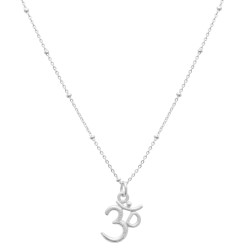 925 Sterling Silver Silver Plated Om Charms With Ball Chain Pendant Necklaces- A1N-9713