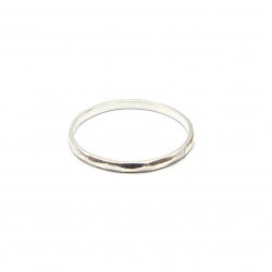 Brass Silver Plated Hammered Metal Rings- A1R-113