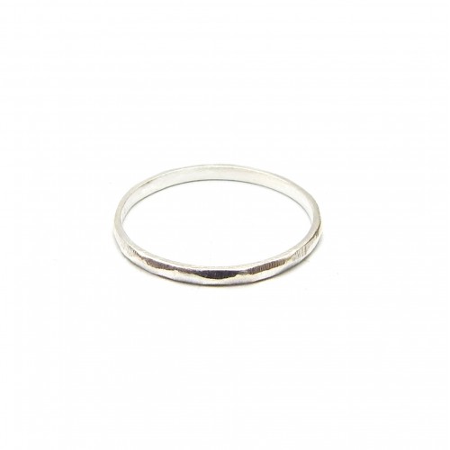 Brass Silver Plated Hammered Metal Rings- A1R-113