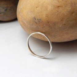 925 Sterling Silver Silver Plated Hammered metal Rings- A1R-113