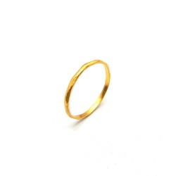 925 Sterling Silver Gold Plated Hammered metal Rings- A1R-113 