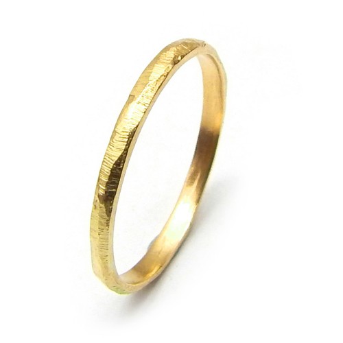 Brass Gold Plated Hammered Metal Rings- A1R-113