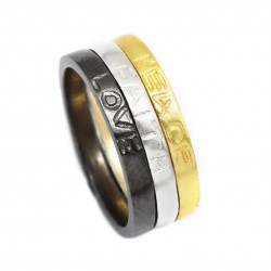 Brass Gold, Silver, Black Rhodium Plated Metal Rings- A1R-228