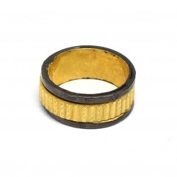 Brass Gold, Black Rhodium Plated Metal Rings- A1R-2502