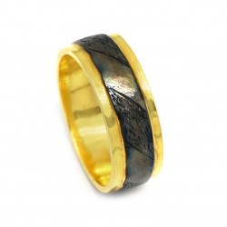 925 Sterling Silver Gold, Black Rhodium Plated Rings- A1R-2506