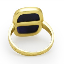 Brass Gold Plated Blue Sapphire Gemstone Rings- A1R-2521