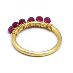 Brass Gold Plated Ruby Gemstone Rings- A1R-2572