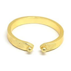 925 Sterling Silver Gold Plated Metal Adjustable Rings- A1R-4002