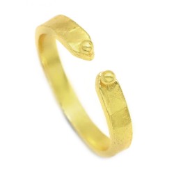 925 Sterling Silver Gold Plated Metal Adjustable Rings- A1R-4002