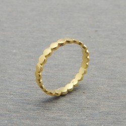 925 Sterling Silver Gold Plated Plain Metal Rings- A1R-413