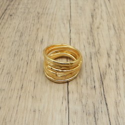 925 Sterling Silver Gold Plated Metal Rings- A1R-4195