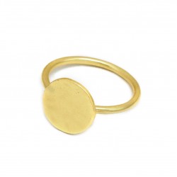 Brass Gold Plated Hammered Round Metal Rings- A1R-4197