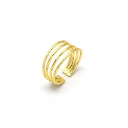 Brass Gold Plated Hammered Metal Adjustable Rings- A1R-4348