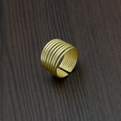 Brass Gold Plated Spiral Metal Adjustable Rings- A1R-4350