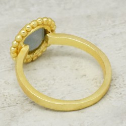 925 Sterling Silver Gold Plated Aquamarine Gemstone Rings- A1R-528