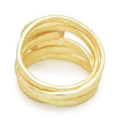 Brass Gold Plated Pearl Gemstone Rings- A1R-533