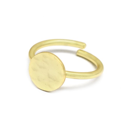 Brass Gold Plated Round hammered Metal Adjustable Rings- A1R-5828