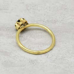 Brass Gold Plated Black Onyx Gemstone Rings- A1R-5842
