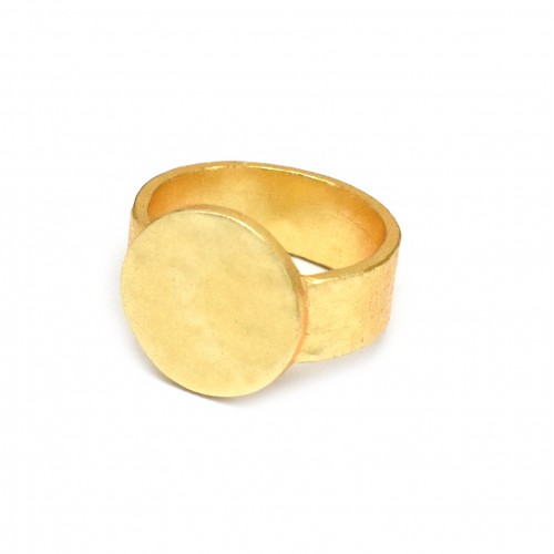 Brass Gold Plated Hammered Metal Rings- A1R-5860